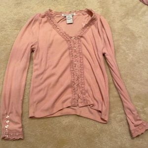 American Rag L (junior) pink long sleeve tee